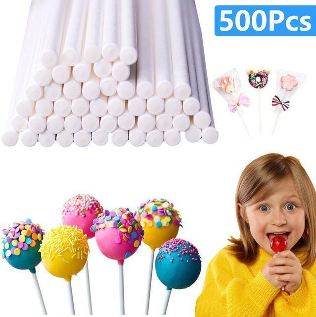 Weiße Papier-Lutschersticks aus festem Kern für Schokolade, Candy und Lolly Pops, Länge: 15 cm - Bild 1