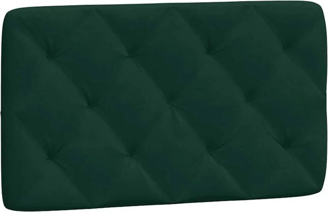 vidaXL Kopfteil-Kissen aus Samt in Dunkelgrün mit Rauten-Heftung, B/H: 80 x 200 cm - Bild 1