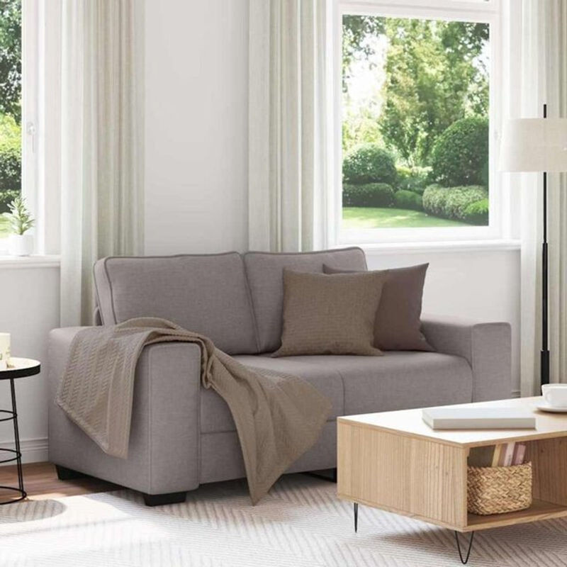 Vidaxl 2-Sitzer-Sofa in Taupe Meliert aus Stoff und Polyester im modernen Design, Breite: 160 cm - Bild 1