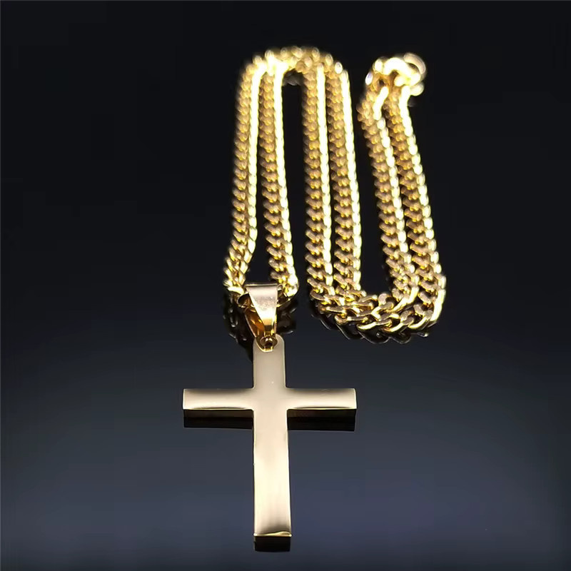 JYTF Halskette Edelstahl, goldfarben, Jesus-Kreuz, Unisex - Bild 4
