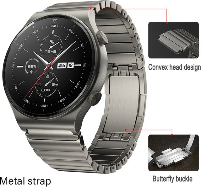 Uhrenarmband Edelstahl, Silber, 22 mm, Unisex - Bild 1