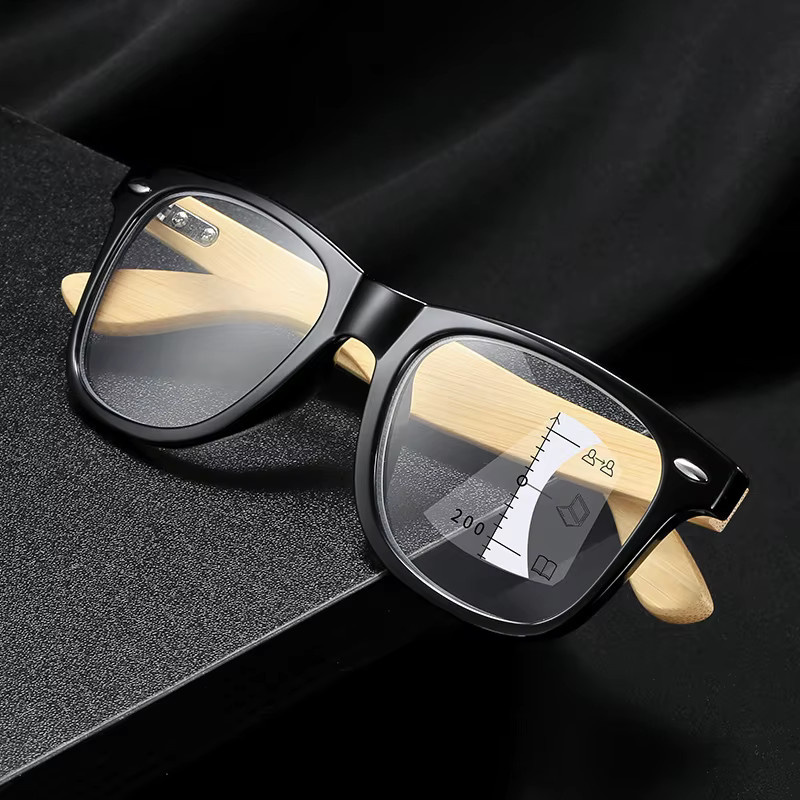 Holz Brille, quadratisch, Vollrand, Unisex, schwarz - Bild 3