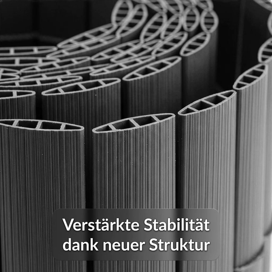 FLOORDIREKT PVC Sichtschutzzaun in Grau, Matte Sichtschutzmatte für Balkon, Terrasse und Garten, B/H: 100 x 300 cm - Bild 2