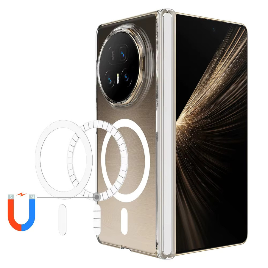 Transparente magnetische ultradünne Handyhülle für Honor Magic V5 V3 Vs3 mit Wireless Charging und Anti-Drop Schutz, Weiß - Bild 6