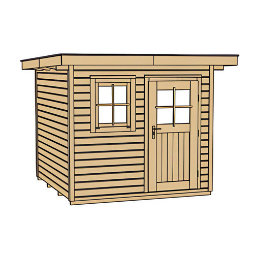 WEKA Gartenhaus 170 Gr.1 aus Holz mit Flachdach in Beige, B/H/T: 280 x 226 x 235 cm - Bild 3