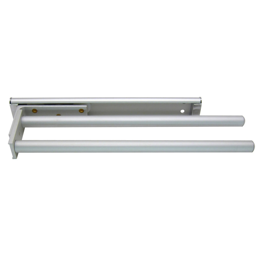 Fackelmann Handtuchhalter 2-armig aus Aluminium in Silberfarben, B/H/T: 31 x 4 x 9 cm - Bild 2