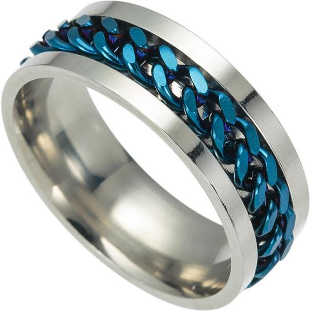KaiTingu Jewelry Fingerring, Edelstahl, blau, Punk, Unisex - Bild 1