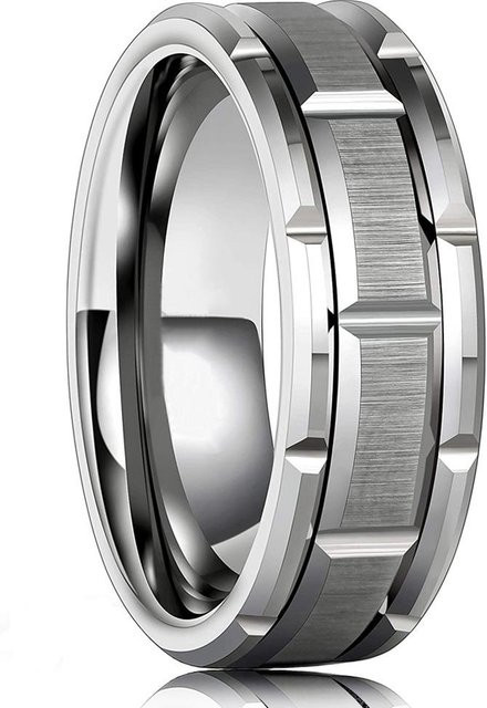 YIRAN Ring Edelstahl, Schwarz, 8mm, Unisex - Bild 1