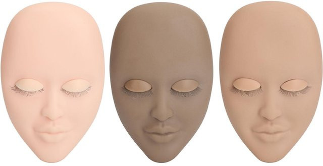 KONNWEI Wimpern-Mannequin-Kopf Übungskopf, 9 Paar Augenlider, Grau - Bild 1