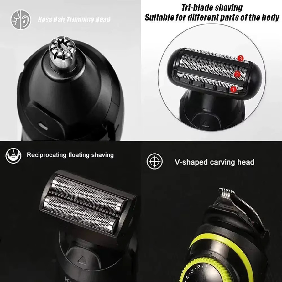 Kemei KM-696 Multifunktionaler Trimmer 5-in-1, Schwarz, Herren - Bild 5