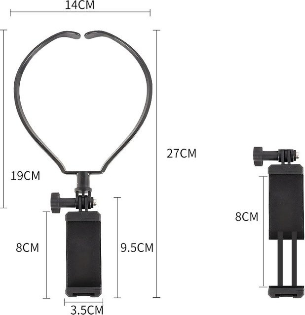 Tragbarer Handyhalter für den Hals in Schwarz für Outdoor-Aufnahmen und Radfahren - Bild 1