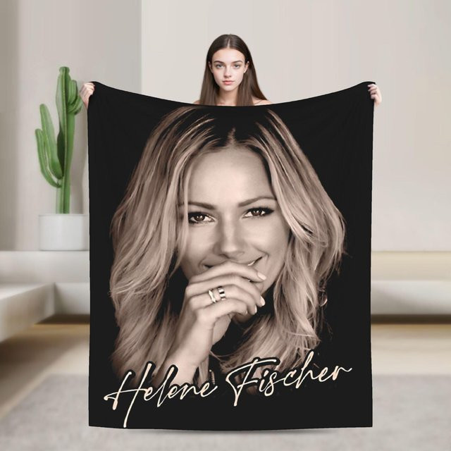 Helene Fischer Die Stadion Tour Live Konzert Flanell Tagesdecke Kiki Blanket Schwarz Breite: 75 cm, Länge: 100 cm - Bild 1
