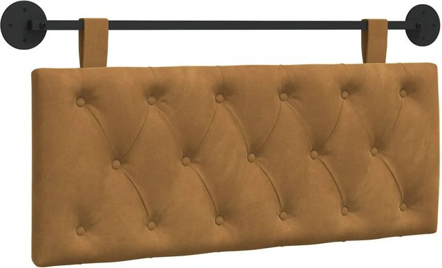 vidaXL Wandmontiertes Polsterpaneel aus Samt in Braun, B/H/T: 110 x 55 x 7 cm - Bild 1