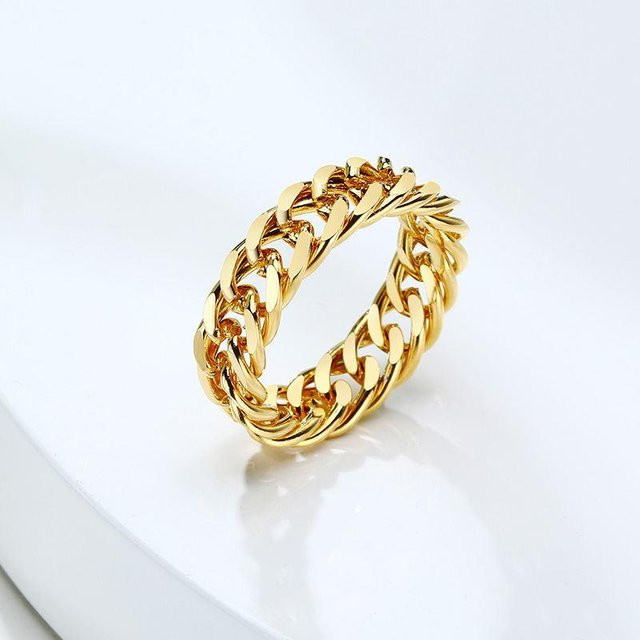 Ring Edelstahl, Gold, Damen, US Size 7 - Bild 1