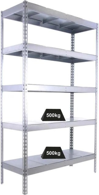 PROREGAL Schwerlastregal Metal Beast Five aus Metall, Farbe Silber, H x B x T: 200 x 210 x 90 cm, 5 Fachböden mit 500 kg Fachlast, pulverbeschichtet - Bild 1
