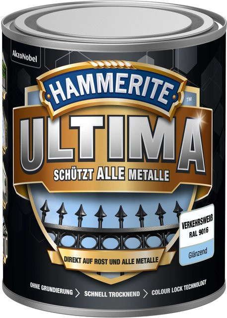 Hammerite Ultima Premium Metall-Schutzlack glänzend in Weiß, 750 ml - Bild 1