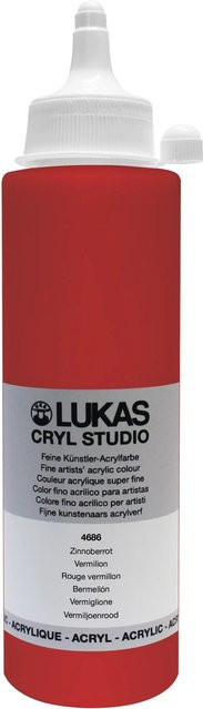 Lukas Cryl Studio Premium-Acrylfarbe Zinnoberrot 250 ml - Bild 1
