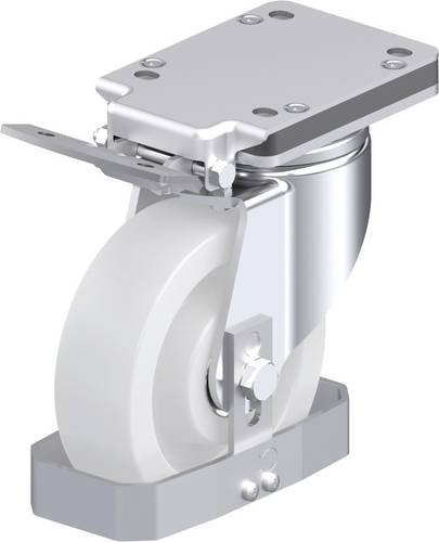 Blickle Stahlblech-Lenkrolle 940124 LH-SPO 160K-IS-FS in Weiß mit 160 mm Rad-Durchmesser und 850 kg Tragfähigkeit - Bild 1