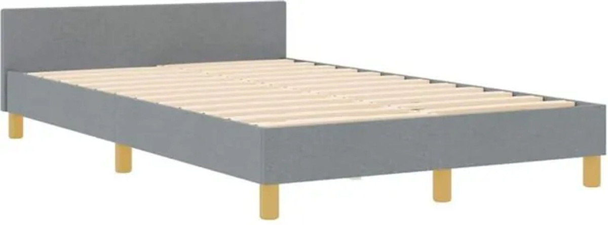 Modernes Polsterbett mit Kopfteil von vidaXL in Grau, Stoff, B: 120 cm, L: 190 cm - Bild 1