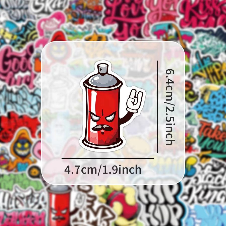 50 Stück Graffiti Street Art Aufkleber Multicolor für Laptop, Skateboard und Wasserflasche von Story Store - Bild 4