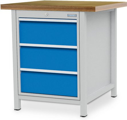Bedrunka + Hirth Kastenwerkbank aus Stahl und Holz in Grau, B/H/T: 81 x 81 x 75 cm - Bild 1