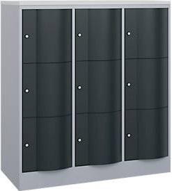 C+P Schließfachschrank Resisto mit 3 Abteilen und 9 Fächern, Weißaluminium/Anthrazitgrau, B: 114,8 cm, T: 54,0 cm, H: 125,5 cm - Bild 1