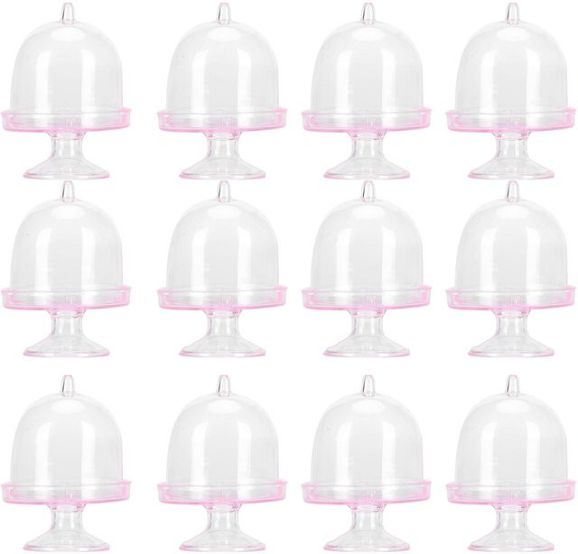 12er Set Mini Süßigkeitenboxen von OutsideWorld in Rosa mit Deckel zur Präsentation von Cupcakes und Gebäck - Bild 1