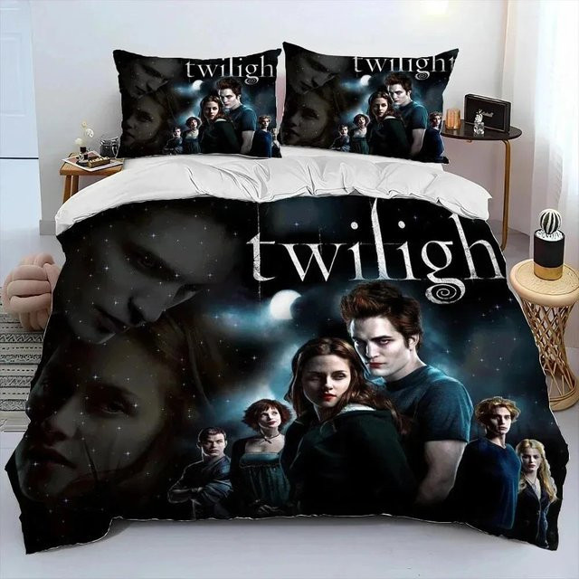 Softura Twilight Saga Bettwäsche-Set aus Mikrofaser, Schwarz, 3-teilig, B: 133 cm, H: 70 cm - Bild 1