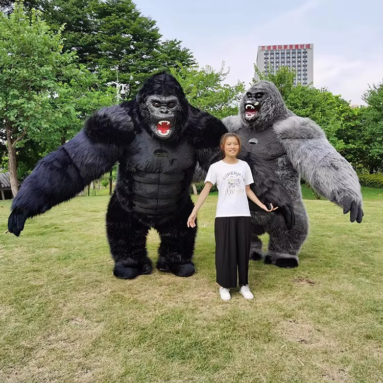Potdemiel Gorilla-Kong aufblasbares Maskottchen-Kostüm, Plüsch / Textil, Tiere - Bild 1