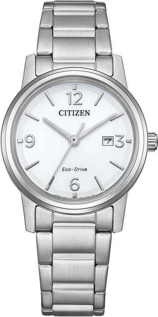 Citizen Armbanduhr, Solar, Edelstahl, Weiß, 30,5 mm, Damen - Bild 1