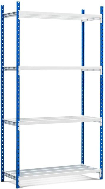 PROREGAL Fachbodenregal Maximus Pro, 4 Ebenen, Lichtblau-Lichtgrau, Höhe: 220 cm, Breite: 150 cm, Tiefe: 60 cm - Bild 1