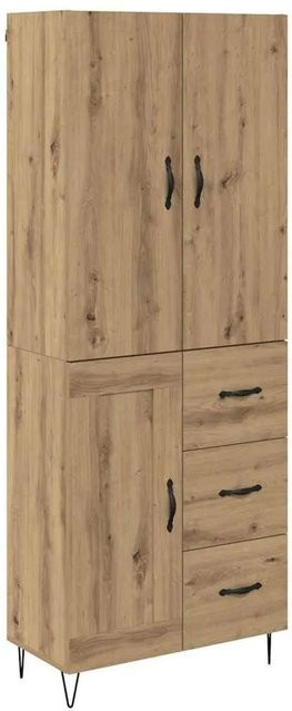 vidaXL Highboard 2-teilig Artisan-Eiche mit Glastüren und Schubladen, B/T/H: 180 x 34 x 60 cm - Bild 1