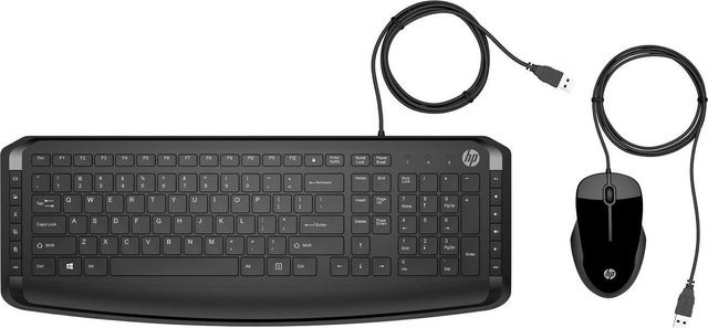HP Wired Keyboard Mouse 250 DE Tastatur-Maus-Set Schwarz USB QWERTZ - Bild 1