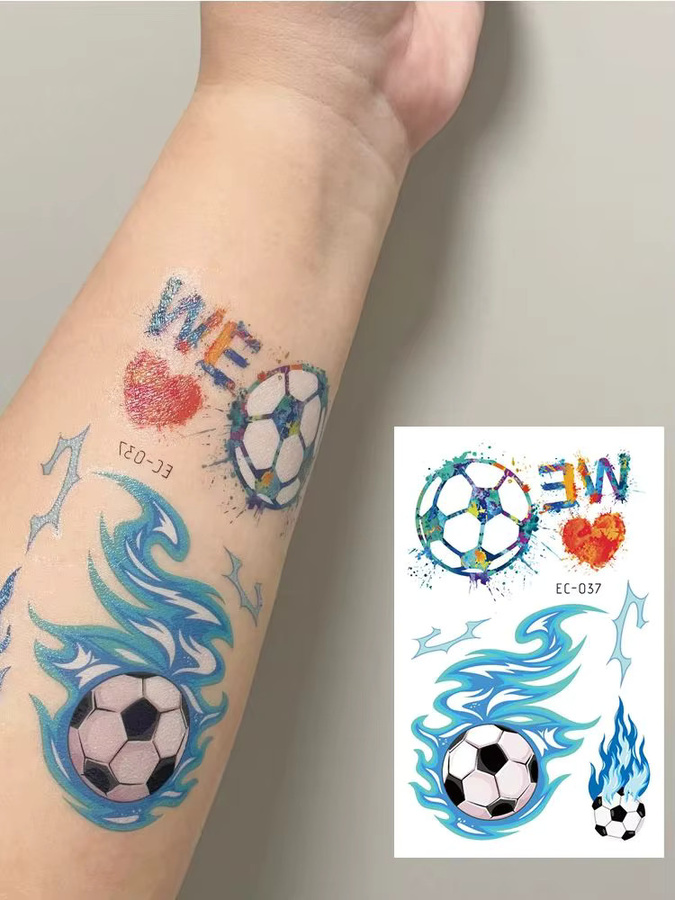 ROCOOART Temporäre Tattoos Fußball, 12 Stück, Kinder - Bild 3