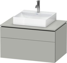 Duravit L-Cube Waschtischunterschrank wandhängend in Grau matt, B/T/H: 82 x 55 x 48,2 cm - Bild 1