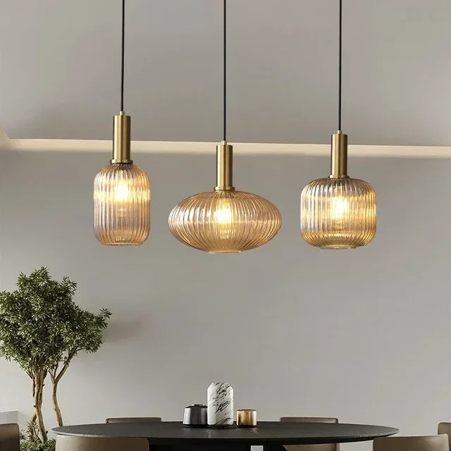 ZIMULONG Retro Pendelleuchte aus buntem Glas für Wohnzimmer und Schlafzimmer mit E27 Fassung - Bild 1