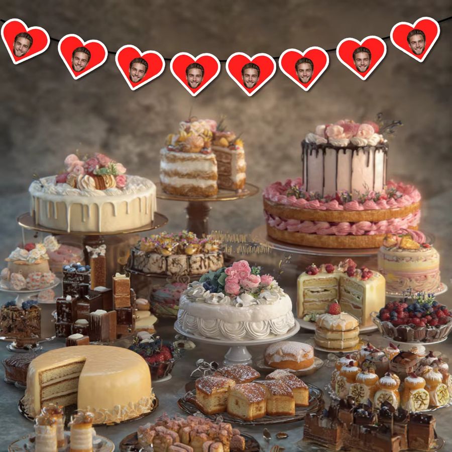 WEIGAO Rotes Liebesbanner mit individuellem Foto und Herz-Design für Geburtstag, Jubiläum oder Valentinstag - Bild 2
