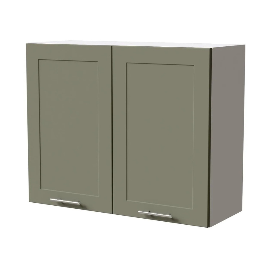 Feldmann-Wohnen Hängeschrank Oslo Küchenschrank mit Soft-Close-Türen in Weiß und Reed Green Matt, B/T/H: 90 x 32,5 x 72 cm - Bild 2
