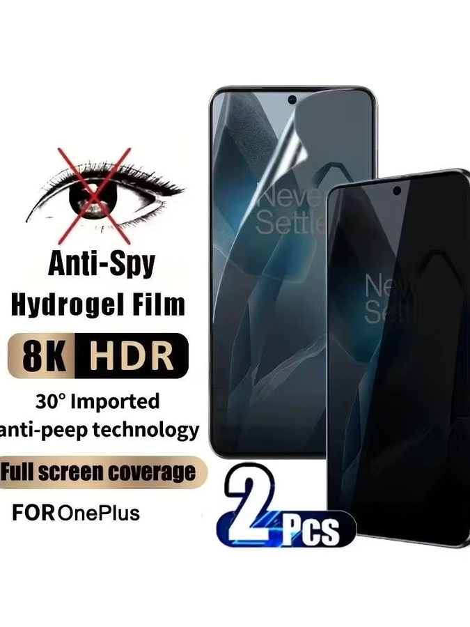 2er-Pack OnePlus Privatsphäre Hydrogel-Displayschutz für OnePlus 8T 10T 13T 9 8 7 7T 5G und Nord N20 SE, Transparent - Bild 7