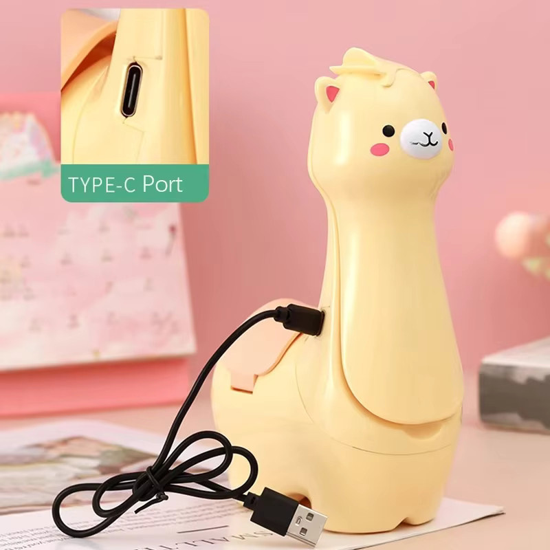 Feimefeiyou LED-Schreibtischlampe Alpaka in Weiß mit Stifthalter und Touch-Funktion, verstellbare Nachttischlampe für Kinder und Studenten - Bild 2