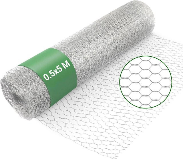Wiltec Volierendraht als Hasendraht aus verzinktem Stahl mit 25 mm Maschenweite, Farbe Silber, 5 x 0,5 m - Bild 1