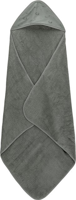 Fillikid 2-teiliges Kapuzenbadetuch-Set mit Waschhandschuh aus Baumwolle, Wal-Motiv, Grün, Breite: 100 cm x Höhe: 100 cm - Bild 1