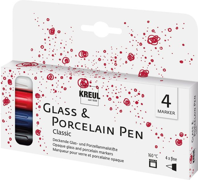 KREUL Glass & Porcelain Pen Classic Mehrfarbig mit feiner Spitze für Glas und Porzellan - Bild 1