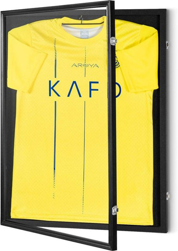Buying Solutions, MB Sporttrikot Vitrine mit UV-Schutz und Bügel, Schwarz, B: 59 cm, H: 79 cm, T: 4 cm - Bild 1
