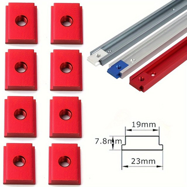 8er Set T-Slot Muttern und Schrauben für Werkbank T-Track Slider aus Aluminiumlegierung Typ 30/45 für Holzbearbeitung Werkzeuge M6/M8 - Bild 1