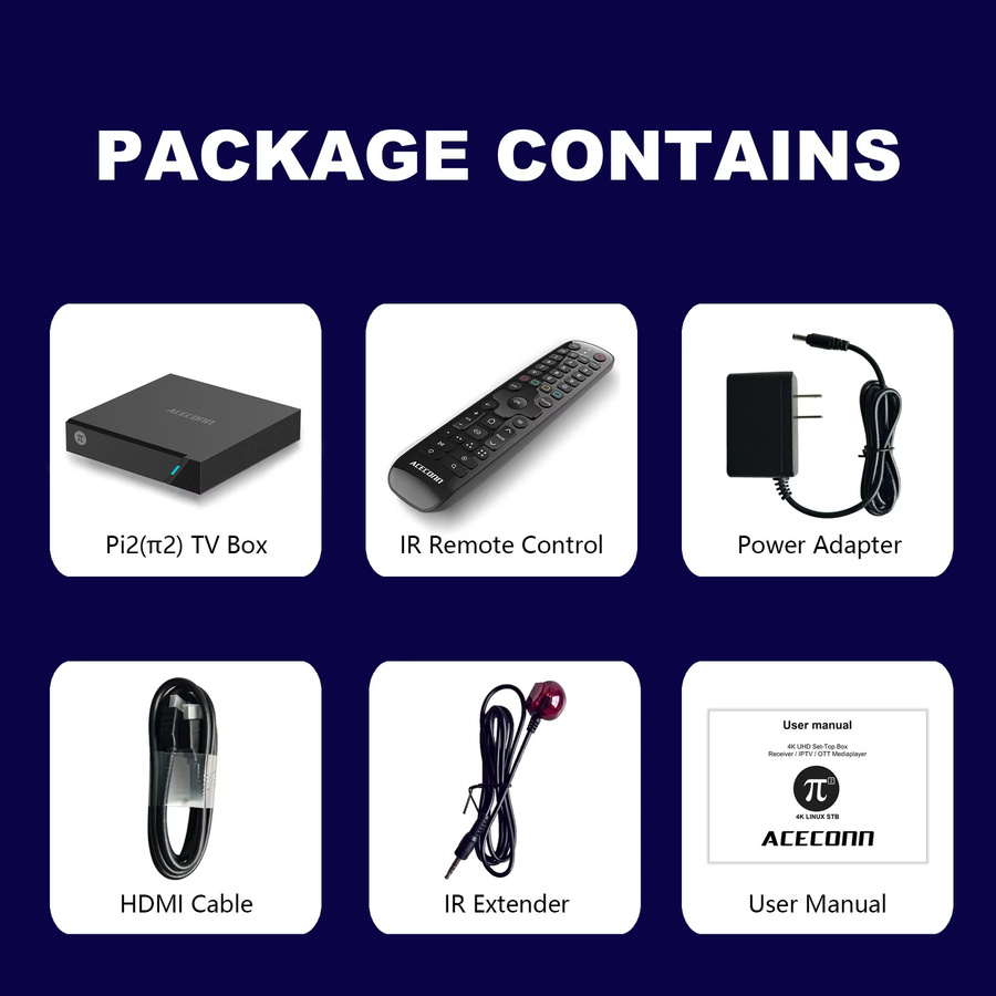 ACECONN Smart IPTV Box Streaming Player in Schwarz mit 4K UHD, HDR10+, Dual WiFi, Bluetooth und Fernbedienung - Bild 3