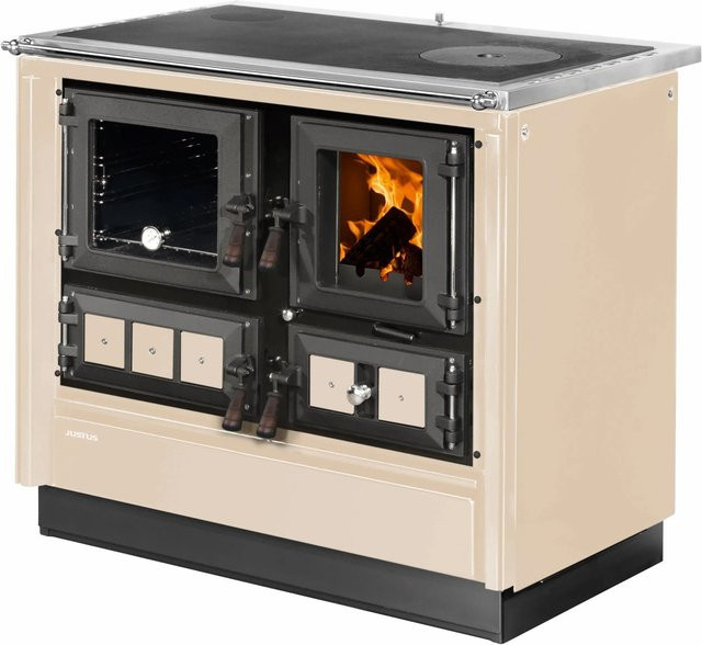 Justus Küchenofen Rustico 90 2.0 Festbrennstoffherd in Creme und Weiss mit 7 kW Leistung - Bild 1