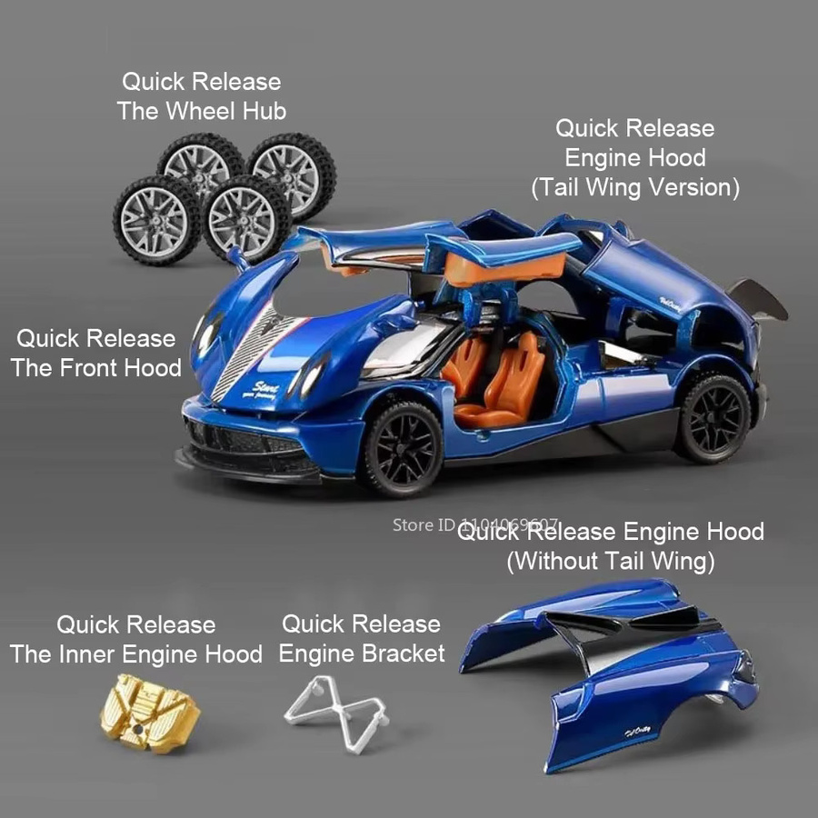 RMZ city Pagani Zonda R AE86 Modellspielzeugautos, Maßstab 1:43, Metall, Gummi - Bild 1