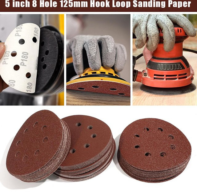 TQLQ Schleifscheiben Set 10 Stück 125 mm 8 Loch Körnung 40 bis 2000 für Holzbearbeitung und Metall - Bild 1