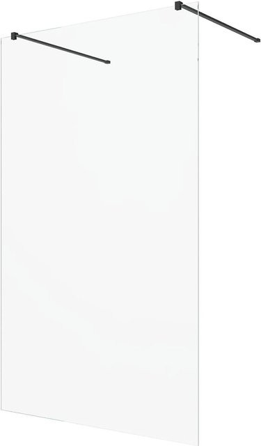 Aquabatos Walk In Duschwand aus ESG Glas mit Nanobeschichtung und Stabilisator, Schwarzmatt, B: 97,4 cm, H: 200 cm - Bild 1